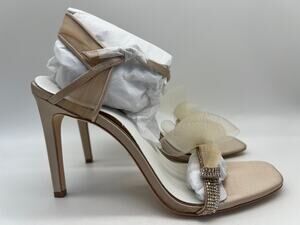 Badgley Mischka Women's Jessica Heeled Sandal Nude Satin MP5329 Size 9.5 NIB